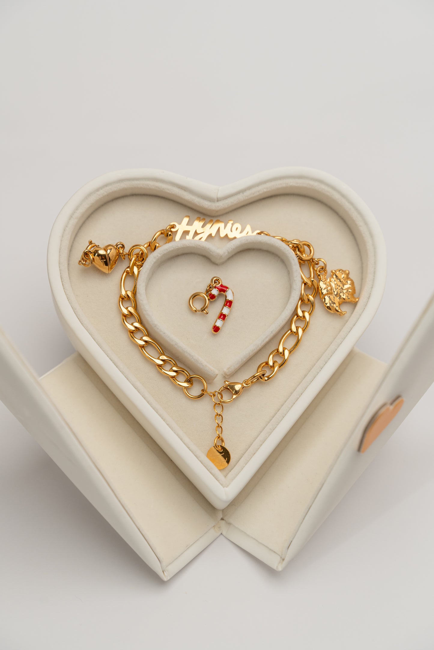 π SOLD OUT π* - Candy Cane "Holiday" Charm - Red, White & Gold