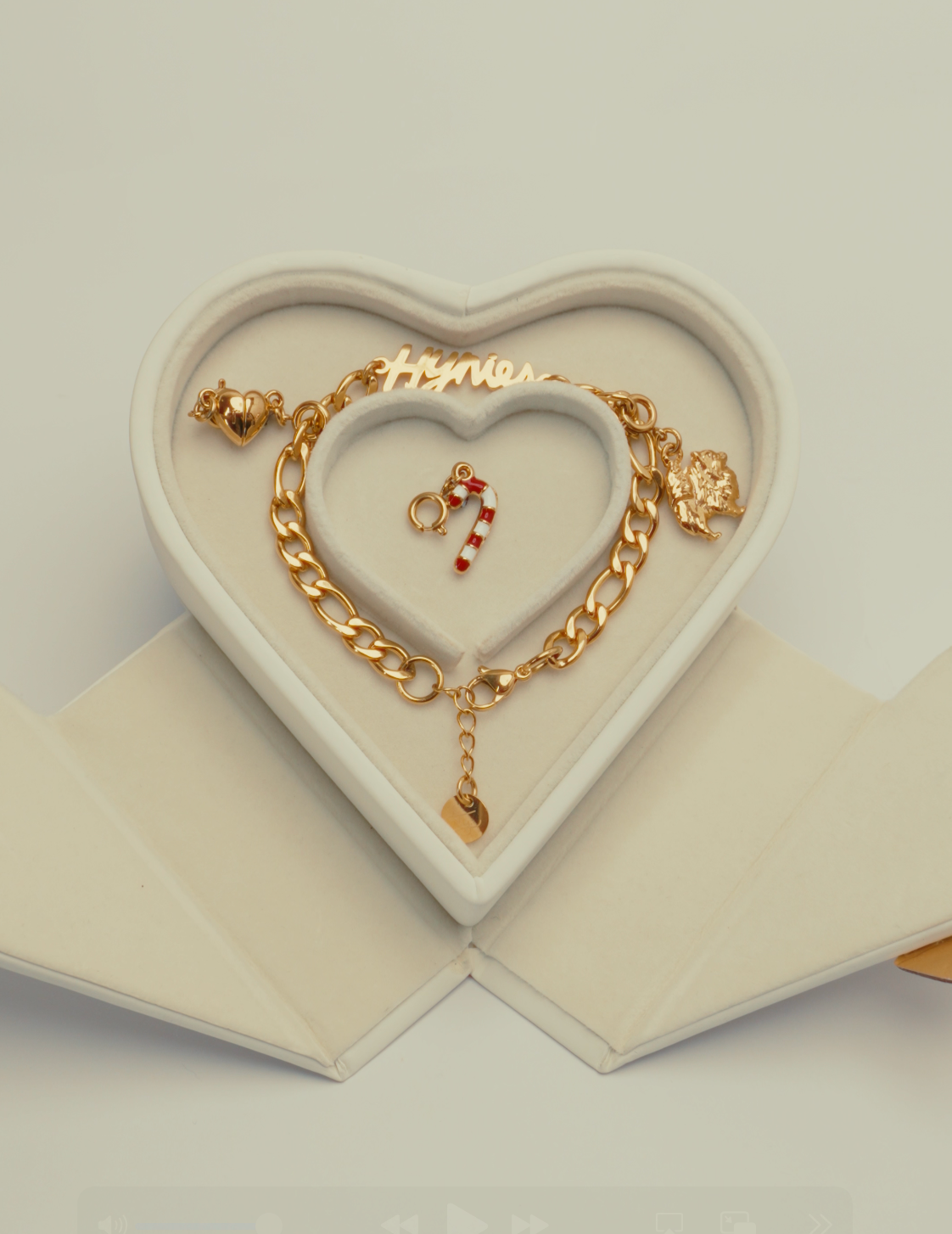 * π« In Stock ππΎπ* Combo Hynies Bracelet + Magnetic Heart "Connections" Charm + "Fur Baby" Charm + Candy Cane "Holiday" Charm