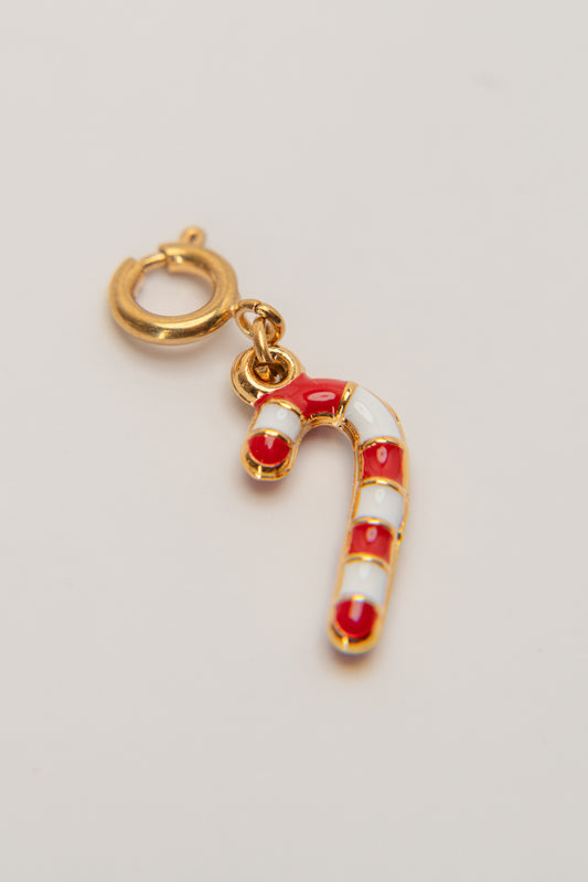 *🍭 In Stock🎄* - Candy Cane "Holiday" Charm - Red, White & Gold